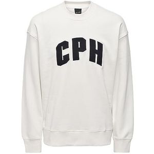 ONLY & SONS Sweatshirt met print voor heren, cloud dancer, L