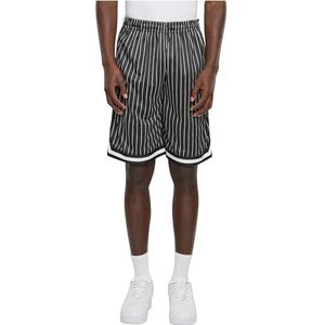 Urban Classics Heren Shorts Gestreept Mesh Shorts Zwart/Wit 3XL, zwart/wit, 3XL