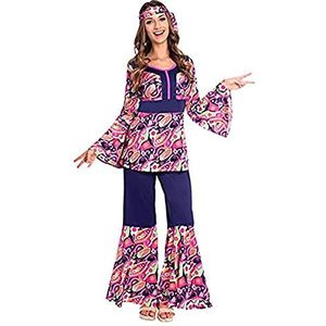 Amscan 9907000 volwassen dames hippy kuiken kostuum maat 10-12, vrouwen, roze, paars