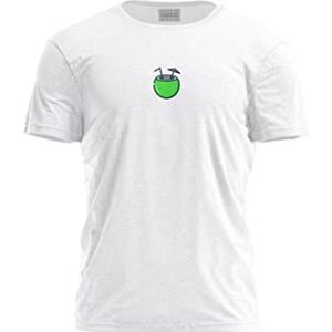 Bona Basics, Digitaal bedrukt basic T-shirt voor heren,% 100 katoen, wit, casual, herenbovenstuk, maat: S, wit, S