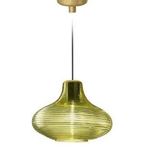 Homemania Hanglamp Emma, goud, groen, glas, 26 x 26 x 18,5 cm, 1 x E27, max. 57 W, 1050 lm, 2700 K, 220-240 V