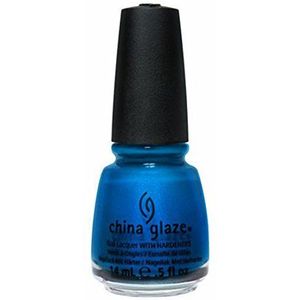 China Glaze Nail Lacquer with Hardner 3D Glitter Effect Blue Sparrow, per stuk verpakt (1 x 14 ml)