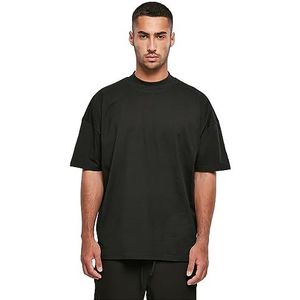Build Your Brand Heren T-Shirt Oversized Mock Neck Tee Black XS, zwart, XS