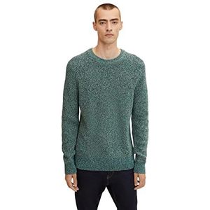 TOM TAILOR Uomini Basic gebreide trui 1032292, 30369 - Green White Navy Mouline, XL