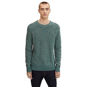 TOM TAILOR Uomini Basic gebreide trui 1032292, 30369 - Green White Navy Mouline, M