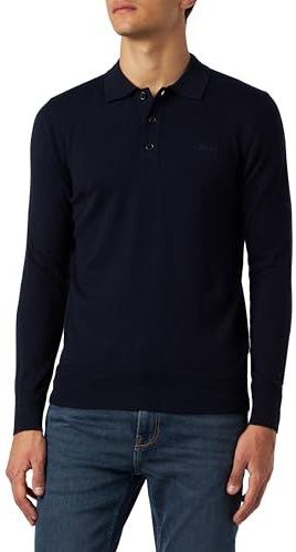 SCHOTT - Trui - Marineblauw - Katoen - Met Hemdskraag en Knoopsluiting