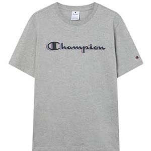 Champion Heren Legacy Man - T-shirt met groot logo, grijs, L, Grijs (Em006), L