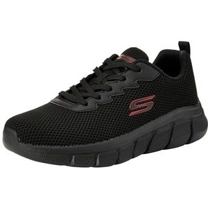 Skechers BOBS B Flex CHILL Edge Sneakers voor heren, zwart gebreid, 10 UK, Zwart gebreid, 45 EU