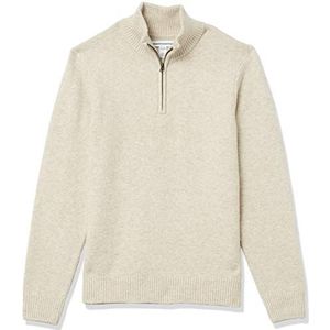 Amazon Essentials Sweater met lange mouwen voor heren Zachte Touch Quarter-Zip,Wit,XS