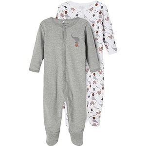 NAME IT Baby pyjama dubbelpak, biologisch katoen, gemengd grijs, 68 cm