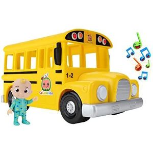 CoComelon CMW0137 Mitsing-Bus met muziek en JJ speelfiguur, officiële Duitse taalversie, voor kinderen vanaf 2 jaar, geel