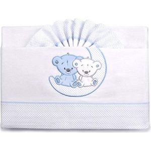 PEKITAS Baby Flanel Beddengoed Set 3 Stks Cot 60X120 100% Katoen Blauw GEMAAKT IN PORTUGAL