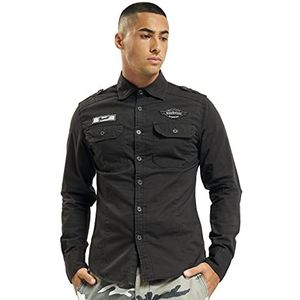 Brandit Luis vintage overhemd voor heren, zwart, 5XL