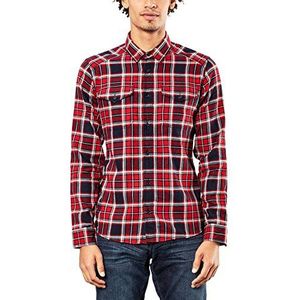 Q/S designed by - s.Oliver casual heren overhemd, rood (Dark Red Current Check 36n0), XS