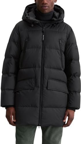 Marc O'Polo - Gewatteerde Jas - Zwart - Korte Pasvorm - Capuchon met Trekkoord