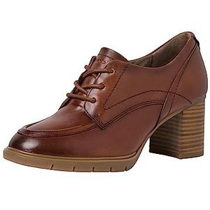 Tamaris Comfort Dames 8-83301-41 comfortabele extra brede comfortabele schoen veterschoenen klassieke zakelijke sneakers, cognac, 37 EU Breed