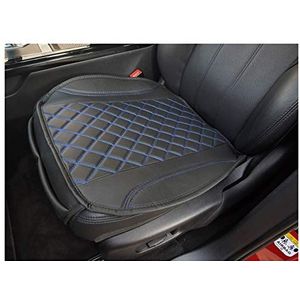 Maat stoelhoezen voor autostoelen compatibel met Audi A8 4N 2017 bestuurder en bijrijder hoezen stoelbeschermer stoelbekleding FB:OT406 (zwart/blauwe naad)