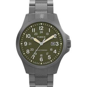 Timex Expedition North Herenhorloge, 41 mm, Gunmetal Roestvrijstalen Armband, Groene Wijzerplaat, Gunmetal Kast, TW2Y30100