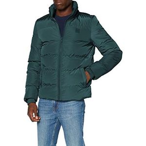 Urban Classics Donsjack voor heren, met capuchon, gewatteerde jas, gevoerd met afneembare capuchon, in vele kleuren, maten S - 5XL, groen (bottle green), S