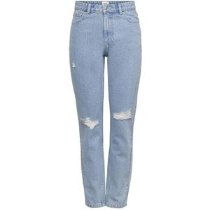 ONLY Onljagger Life High Mom Ankle Dnm Noos Flanellen broek dames,blauw (light blue denim),28W / 34L