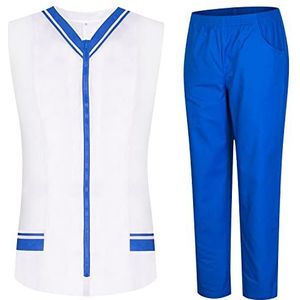 MISEMIYA - Peeling-set voor dames – doktersuniform dames met hemd en broek – medisch uniform – 818-8312, blauw koningsblauw., L