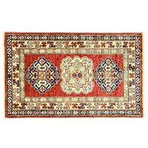 Eden kunststof kazak super tapijt met de hand geknoopt, wol, meerkleurig, 55 x 88 cm