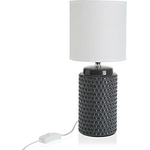 Zwarte keramische tafellamp (14,5 x 35 x 14,5 cm)