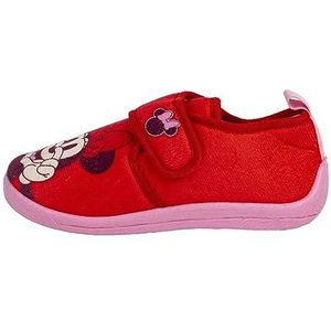 Minnie Mouse pantoffels voor kinderen, rood en roze, maat 34-35, met klittenbandsluiting, Franse kinderschoenen van polyester en TPR, origineel product, ontworpen in Spanje, Rood, 34/35 EU