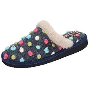 Manitu - Home dames pantoffels, blauw, 37 EU