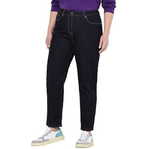 Ulla Popken Dames Jeans Denim, Mom Casual Pants, donkerblauw (dark blue denim), 32W / 32L