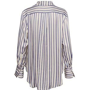 Soaked In Luxury Dames T-shirt, casual, met lange mouwen, druk op de knop, Coastal Fjord Stripe, XS