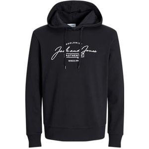 Jack & Jones JJFERRIS Sweat Hood, zwart/print: groot, XS