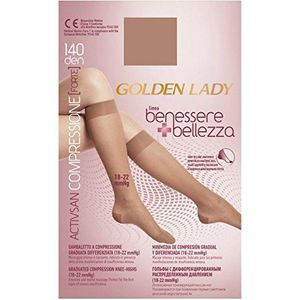Golden Lady Wellness & Beauty kniekousen 140den kleur Playa maat M/L