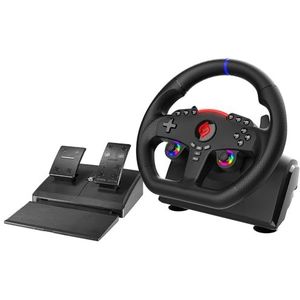 Subsonic - Superdrive 270 GT-5-stuurwiel - PS5-stuurwiel met dubbele sticks, 270° draaibaar, met pedalen en schakelflippers aan het stuur. Compatibel met PS5 en pc - Zwart