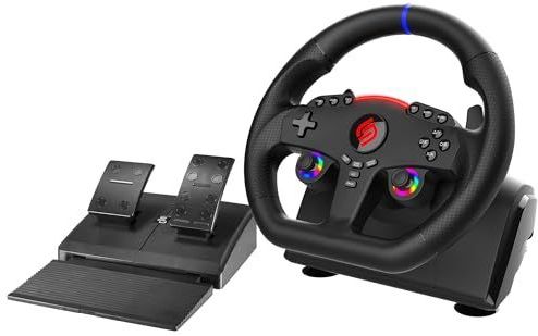 Subsonic - Superdrive 270 GT-5-stuurwiel - PS5-stuurwiel met dubbele sticks, 270° draaibaar, met pedalen en schakelflippers aan het stuur. Compatibel met PS5 en pc - Zwart