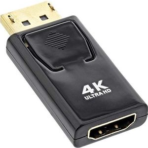 InLine® DisplayPort-adapter, DisplayPort-stekker op HDMI-bus, 4K/60Hz, met audio, zwart