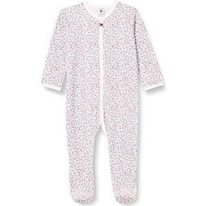 Petit Bateau Pyjama voor meisjes, Marshmallow wit/meerkleurig, 0 Maanden