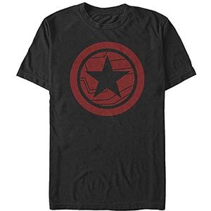 Marvel The Falcon and the Winter Soldier - Red Shield Unisex Crew neck T-Shirt Black M