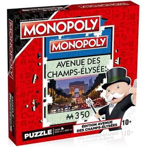 Winning Moves – Puzzel Monopoly Avenue van de Champs-Elysee 1000 stukjes – Franse versie