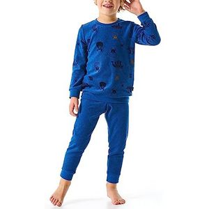 Schiesser Jongenspyjama set pyjama warme kwaliteit badstof - fleece - interlock - maat 92 tot 140, Blauw_180013, 98 cm