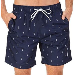 Nautica Heren sneldrogende klassieke ankerprint zwembroek, Donkerblauw, XXL