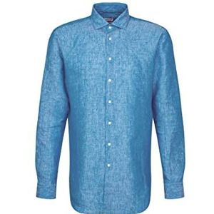 Seidensticker Men's Regular Fit shirt met lange mouwen, turquoise, 45, turquoise
