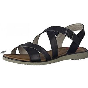 Jana Dames 8-8-28115-28-1 platte sandalen, zwart, 38 EU Weit