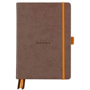 Rhodia 118572C notitieboekje Goalbook (DIN A5, 14,8 x 21 cm, dot, praktisch en trendy, met stevig deksel, 90 g wit papier, 120 vellen) 1 stuk, bruin
