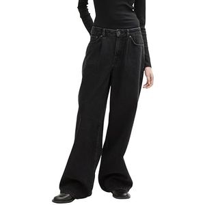 TOM TAILOR Denim Damesjeans met brede pijpen, 10241 - Clean Bleached Black Denim, L
