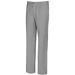 BP Gourmet 1353-910-18 kok- / bakkersbroek - elastiek op de rug - puur katoen - normale pasvorm - maat: 102 - kleur: blauw-wit pied-de-poule