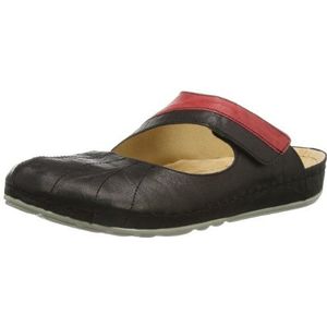 Dr. Brinkmann Dames 700737 slippers, zwart, zwart, rood, 36 EU