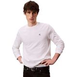 Calvin Klein Heren LS Easy Monogram TEE LV04RD247G T-shirts, wit (helder wit), XS, Wit (helder wit), XS
