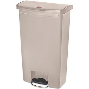 Rubbermaid Commerciële Producten 1883460 68 liter Voorkant Step-On Hars Afvalmand - Beige