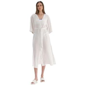 Dagi White Fashion Gebreide Kimono met korte mouwen, wit, L-XL, wit, L